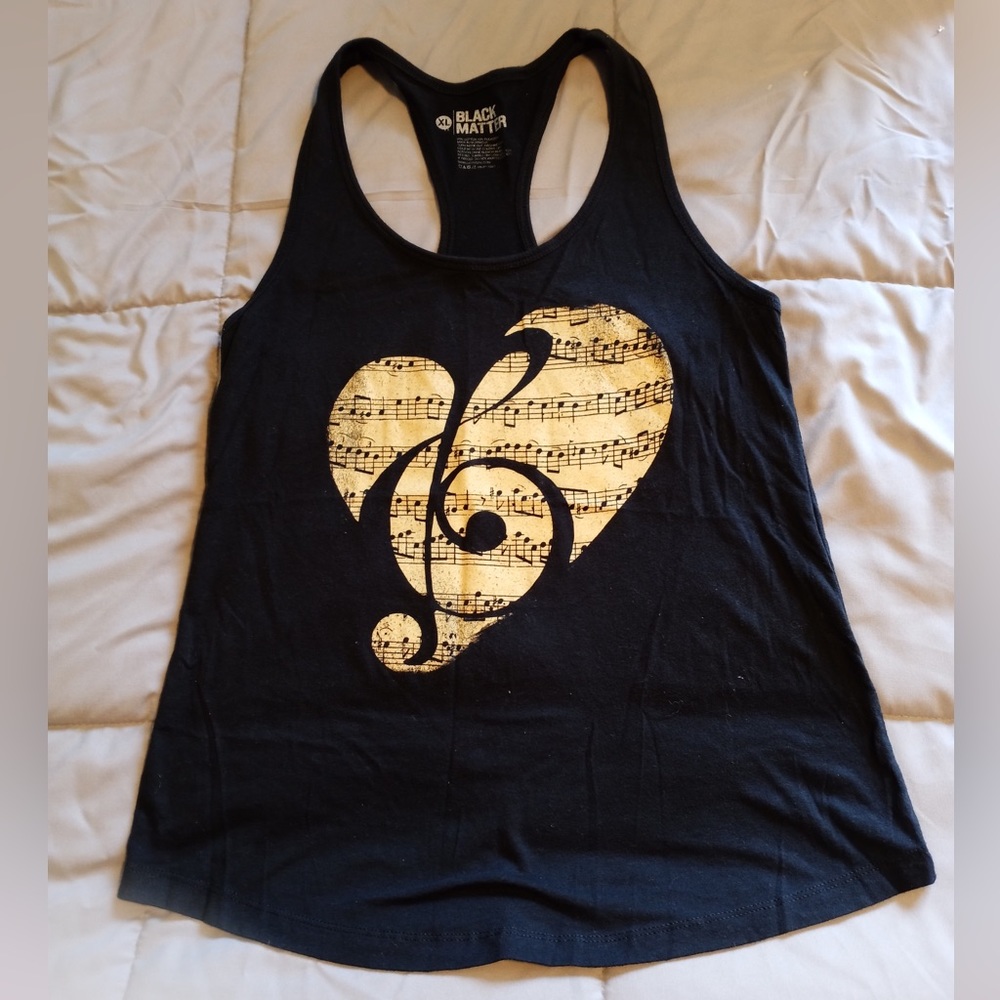 Black Matter Music theme Black tank top